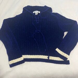 Cropped Sweater, Rich Royal Blue w/Boatneck